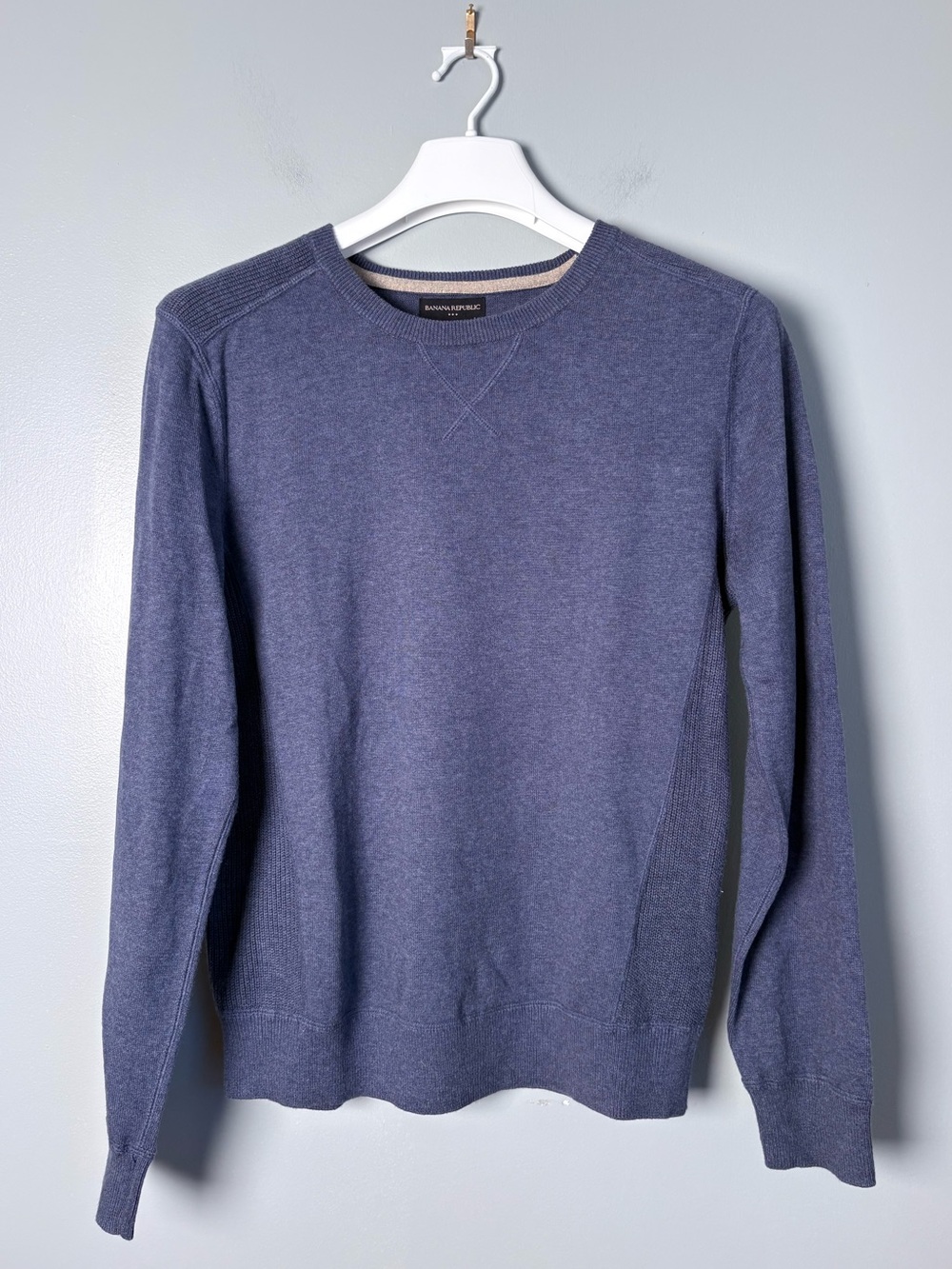 Banana Republic Men's Heathered Blue Knit Sweatshirt Sweater Small Fall 2012